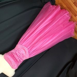 Dalia hot pink Prom Dress, S, strapless, beaded, tulle skirt, Barbie